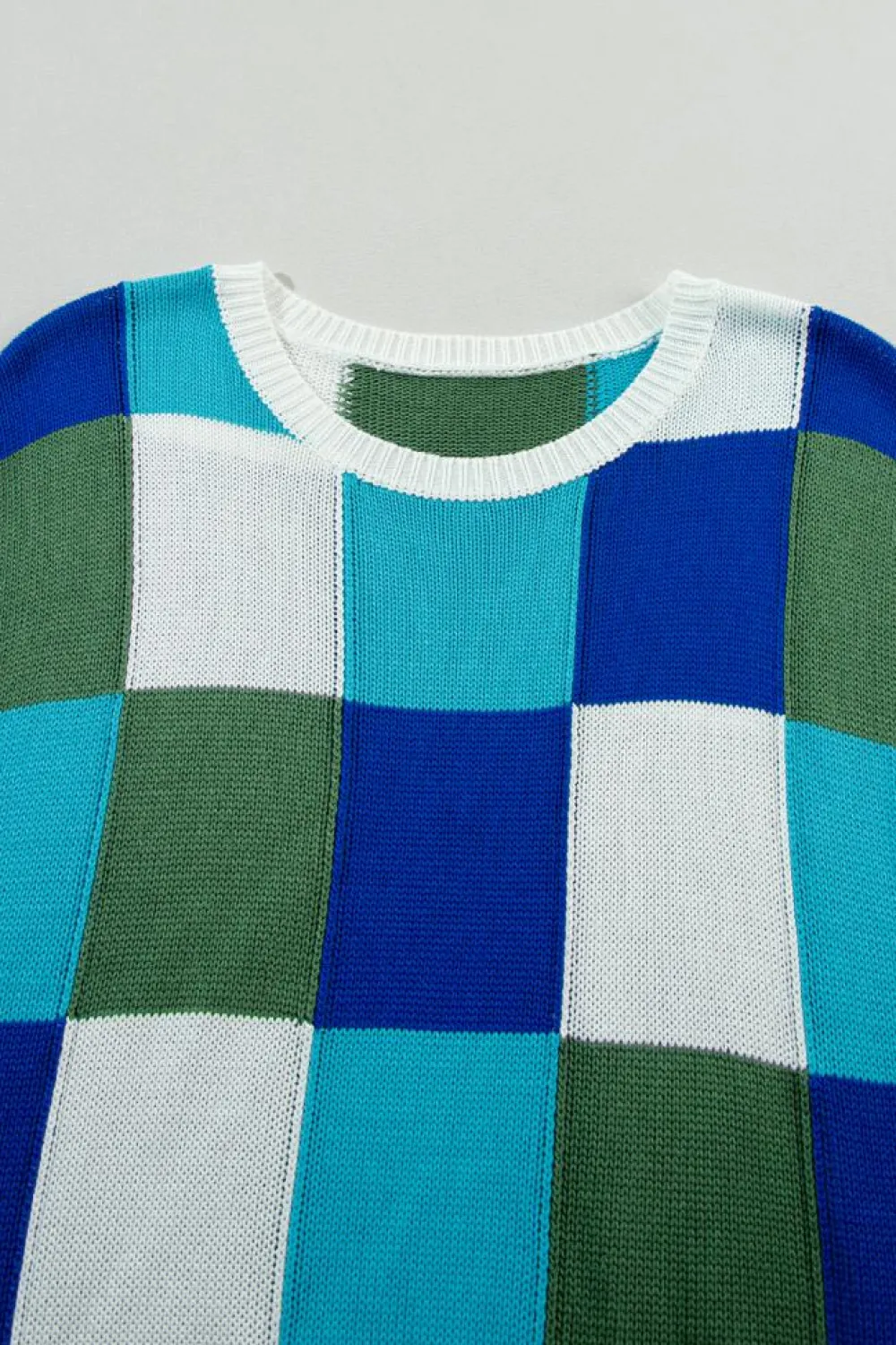 Clearance Dear-Lover Color Block Cap Sleeve Sweater Dark Blue