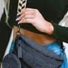 Hot Dear-Lover Colorblock Strap Chain Shoulder Bag With Coin Purse Dark Blue