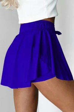 Clearance Dear-Lover Drawstring High Waist Lined Tennis Skorts Dark Blue