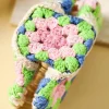 New Dear-Lover Flower Crochet Cover Hair Clawclip Dark Blue
