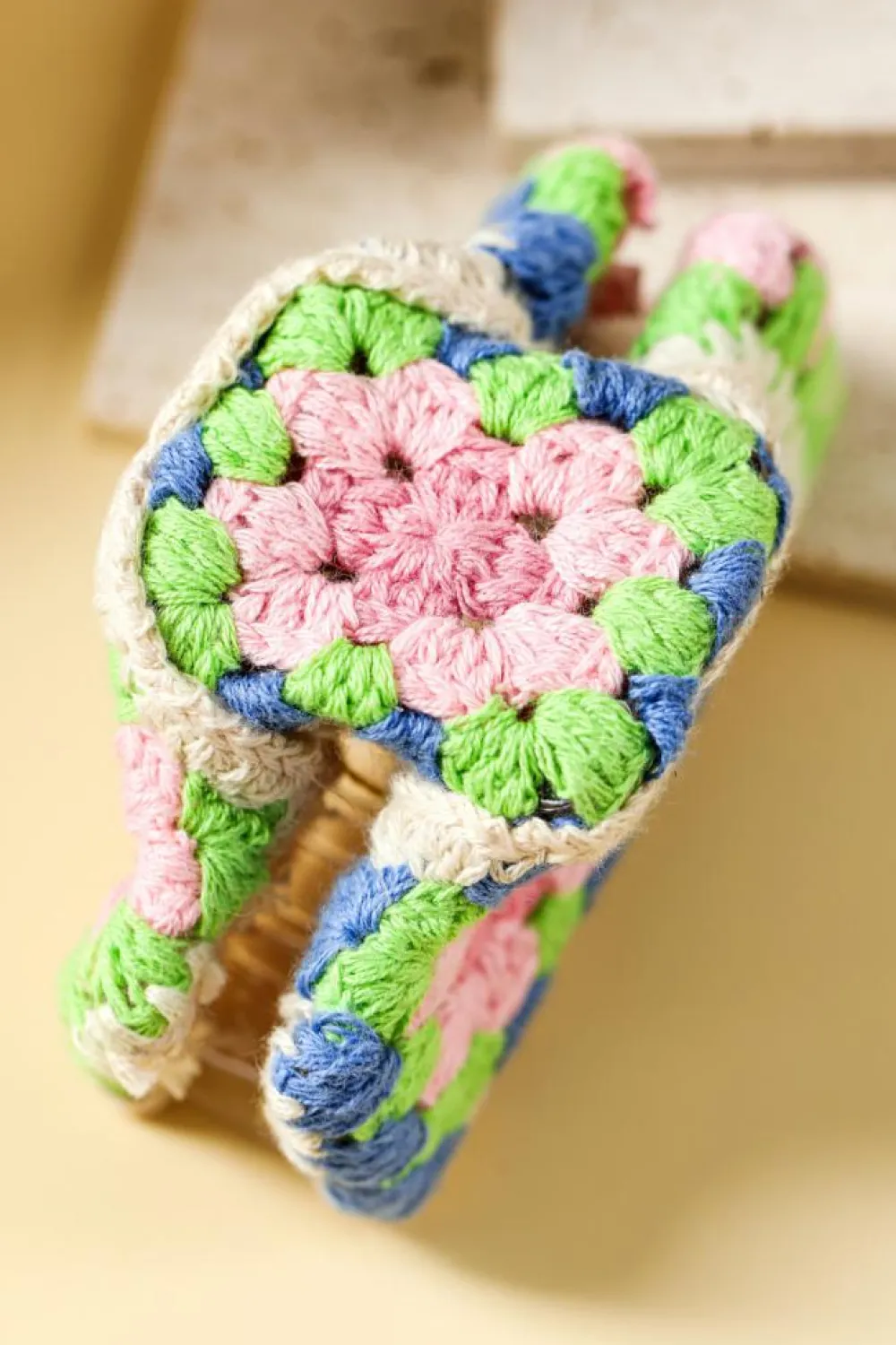 New Dear-Lover Flower Crochet Cover Hair Clawclip Dark Blue
