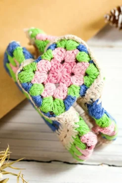 New Dear-Lover Flower Crochet Cover Hair Clawclip Dark Blue
