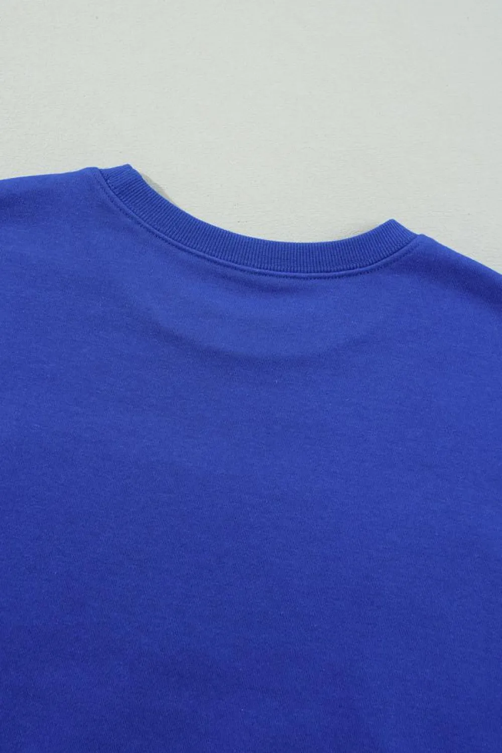 New Dear-Lover Game Day Crew Neck Graphic Pullover Sweatshirt Dark Blue