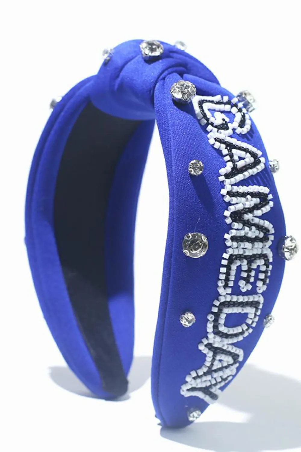 Best Dear-Lover GAME DAY Rugby Football Season Diamond Knotted Headband Dark Blue