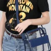New Dear-Lover PVC Patchwork Adjustable Strap Square Crossbody Bag Dark Blue