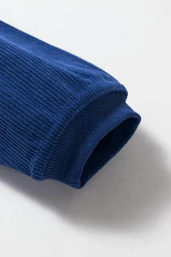 Online Dear-Lover Ribbed Corduroy Oversized Sweatshirt Dark Blue