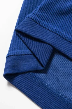 Online Dear-Lover Ribbed Corduroy Oversized Sweatshirt Dark Blue