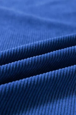Online Dear-Lover Ribbed Corduroy Oversized Sweatshirt Dark Blue