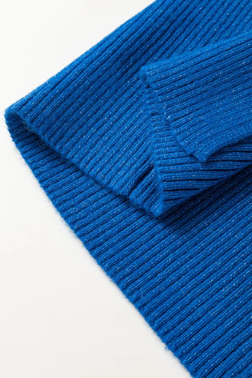 Online Dear-Lover Solid Ribbed Knit Sheath Sleeveless Midi Sweater Dress Dark Blue