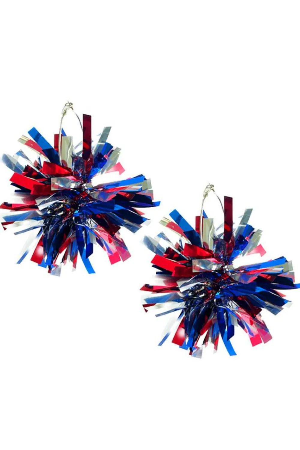 Hot Dear-Lover 4th of July Celebration Tinsel Earrings Dark Blue