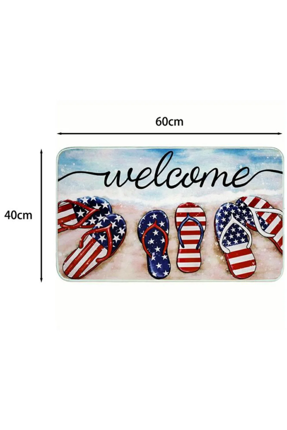 Outlet Dear-Lover Welcome American Flag Slipper Print Entryway Mat Dark Blue