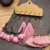 Best Dear-Lover 3 Pairs Boho Floral Tasseled Geometric Dangle Earrings Set Dark Brown