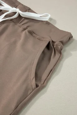 Sale Dear-Lover Drawstring Waist Pocketed Joggers Dark Brown