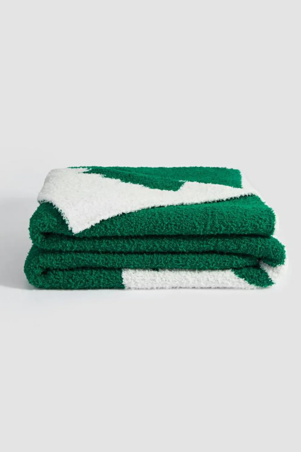 Fashion Dear-Lover Colorblock Christmas Tree Printed Blanket Dark Green
