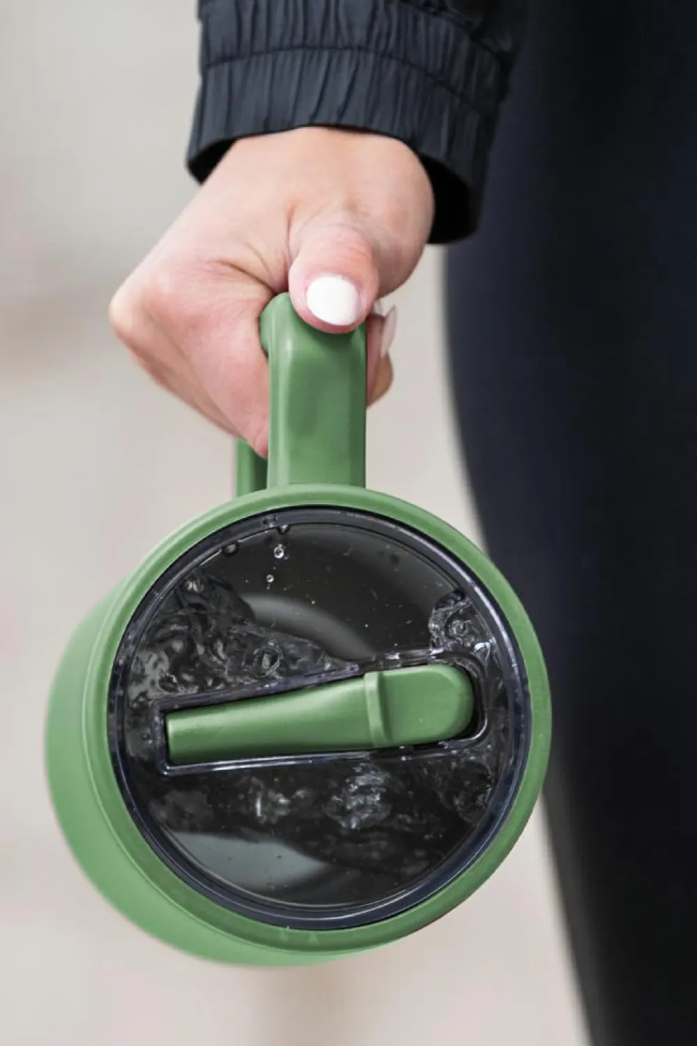 New Dear-Lover Frosted Stainless Handle Large Vacuum Cup with Straw 40oz Dark Green