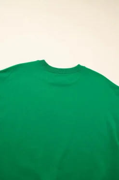 Fashion Dear-Lover Solid Classic Crewneck Pullover Sweatshirt Dark Green
