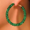 Best Dear-Lover St. Patricks Fashion Daring Sequin Loop Earrings Dark Green