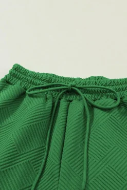 Discount Dear-Lover Ultra Loose Textured 2pcs Slouchy Outfit Dark Green