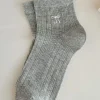 Hot Dear-Lover Bow Knot Ankle Socks Dark Grey