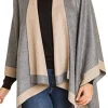 Discount Dear-Lover Color Block Wrap Shawl Dark Grey