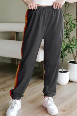 Online Dear-Lover Counting Rainbows High Waist Sweatpants Dark Grey