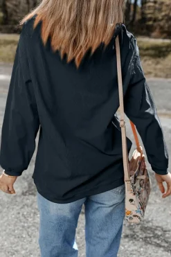 Online Dear-Lover Ribbed Corduroy Oversized Sweatshirt Dark Grey