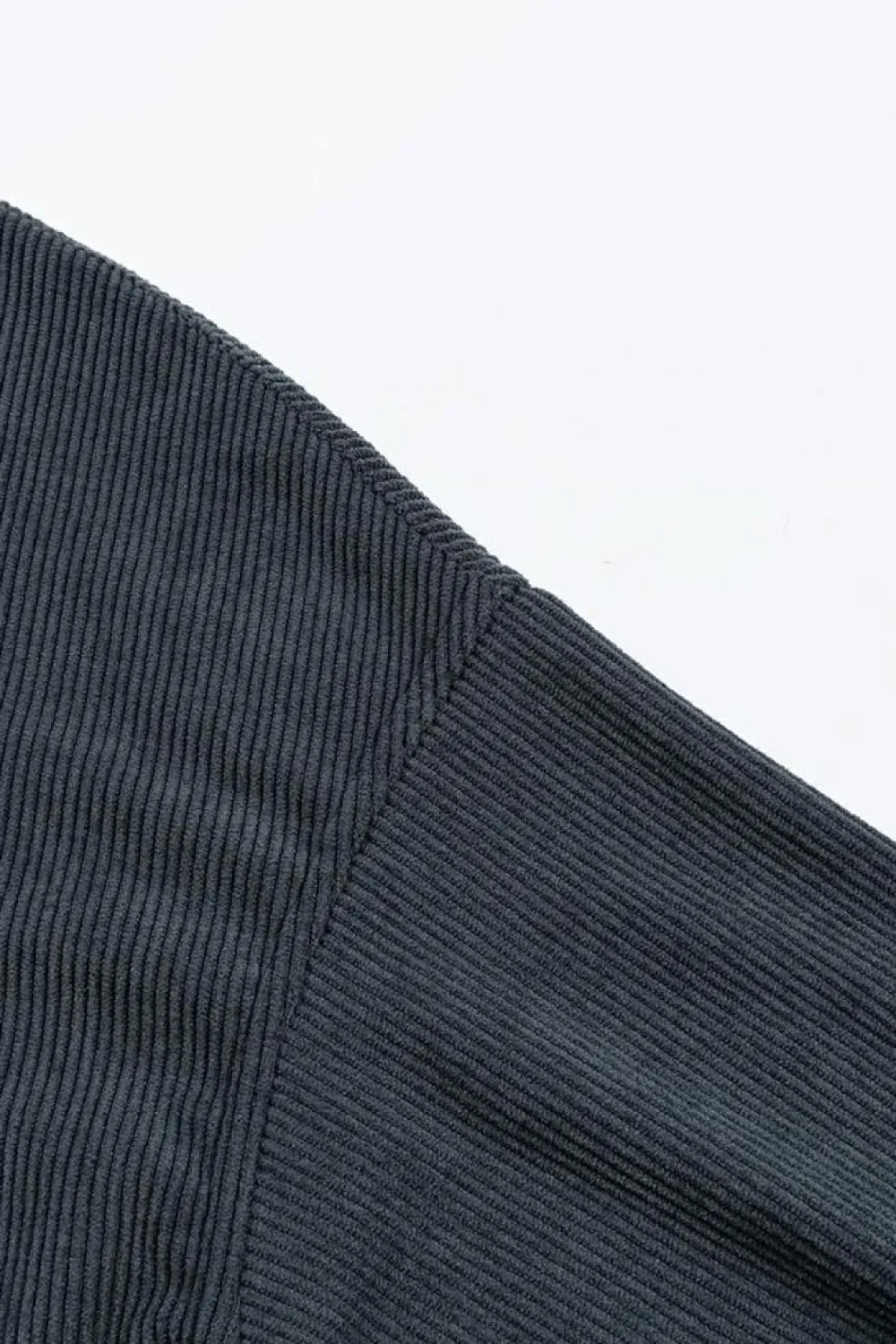 Online Dear-Lover Ribbed Corduroy Oversized Sweatshirt Dark Grey