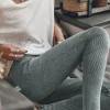 Discount Dear-Lover Vintage Wash Ribbed Leggings Dark Grey