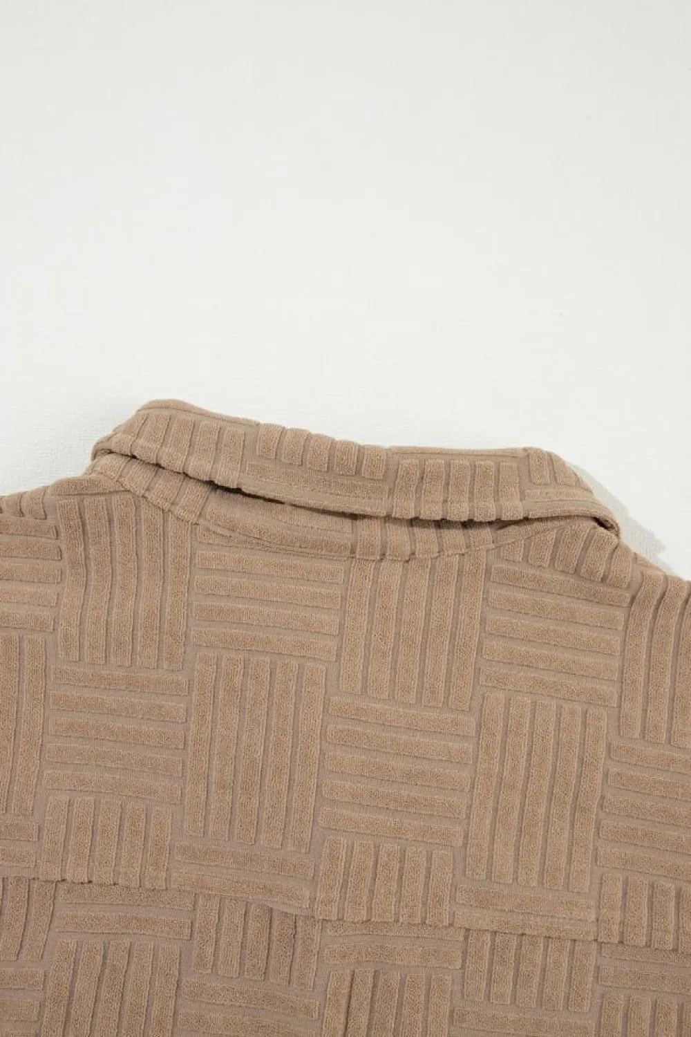 Best Dear-Lover Textured Chest Pocket Button-up Shacket Dark Khaki
