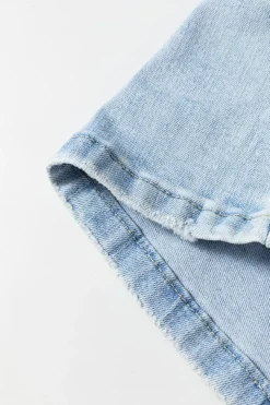 Sale Dear-Lover Vintage Light Wash Distressed Flare Jeans Beau Blue