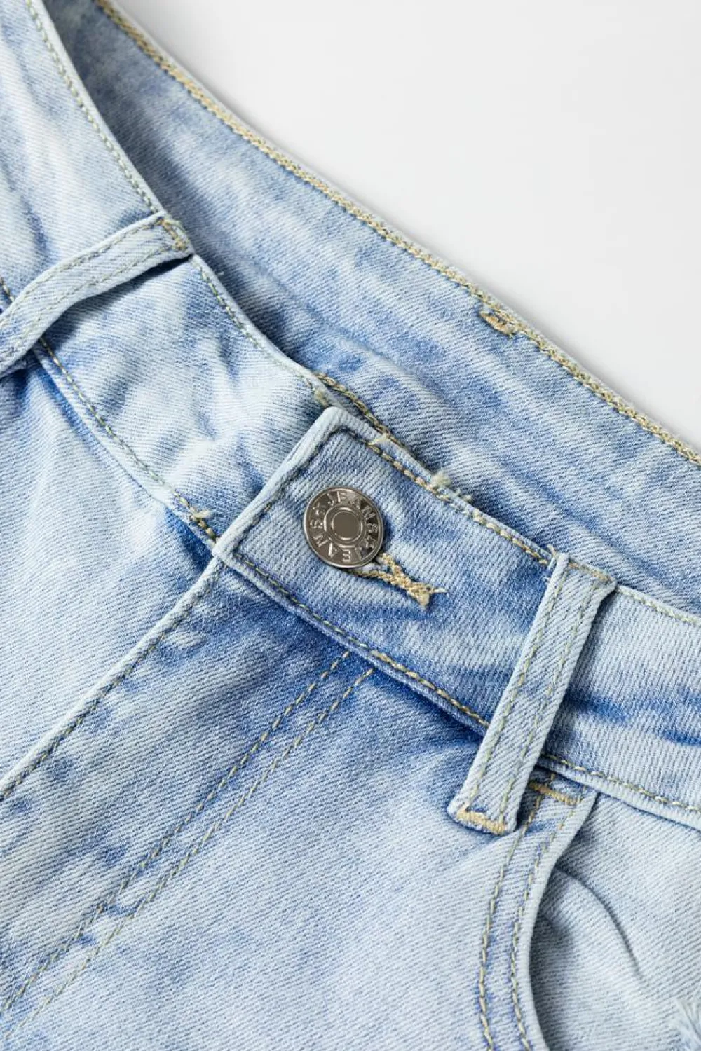Sale Dear-Lover Vintage Light Wash Distressed Flare Jeans Beau Blue