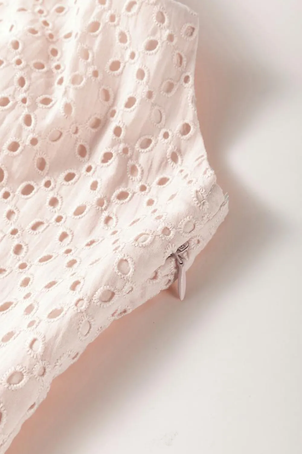 Sale Dear-Lover Embroidered Eyelets Ruffled Hem Sleeveless Mini Dress Delicacy