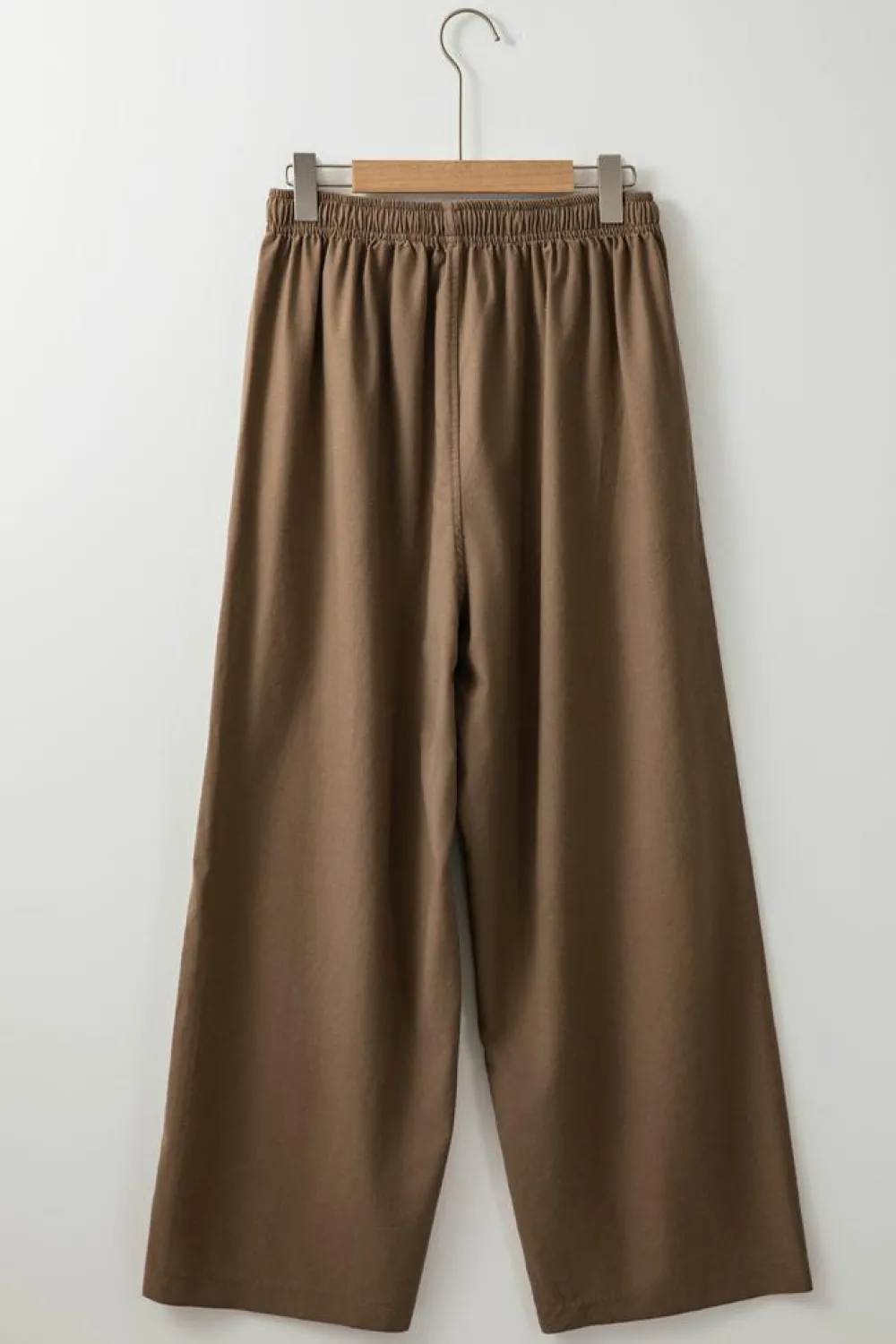 Hot Dear-Lover Cotton Linen Drawstring Waist Wide Leg Pants Desert Palm