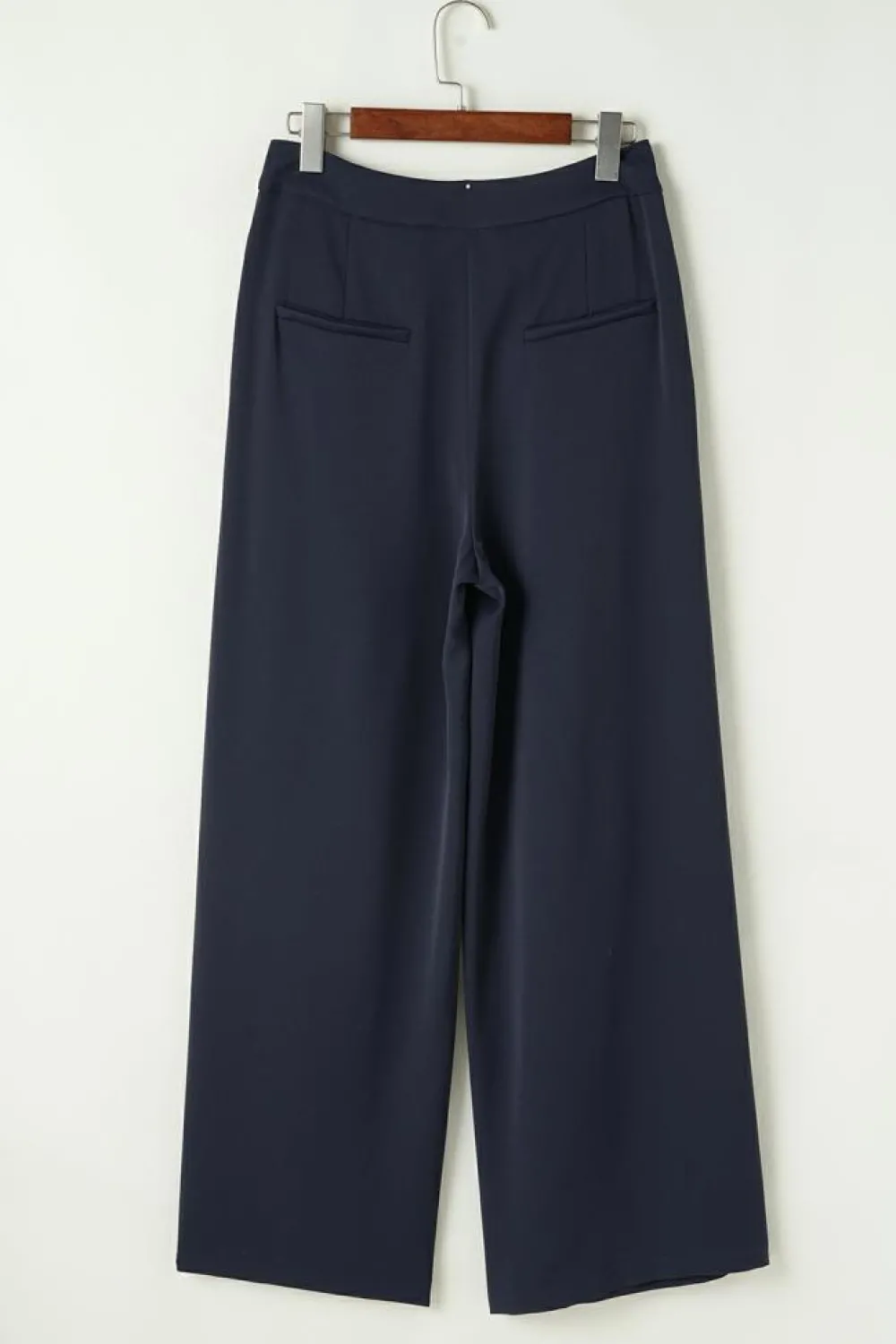 Best Dear-Lover Dual Buttoned High Waist Pleated Wide Leg Pants Dirty blue