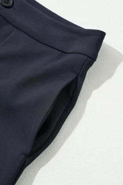 Best Dear-Lover Dual Buttoned High Waist Pleated Wide Leg Pants Dirty blue