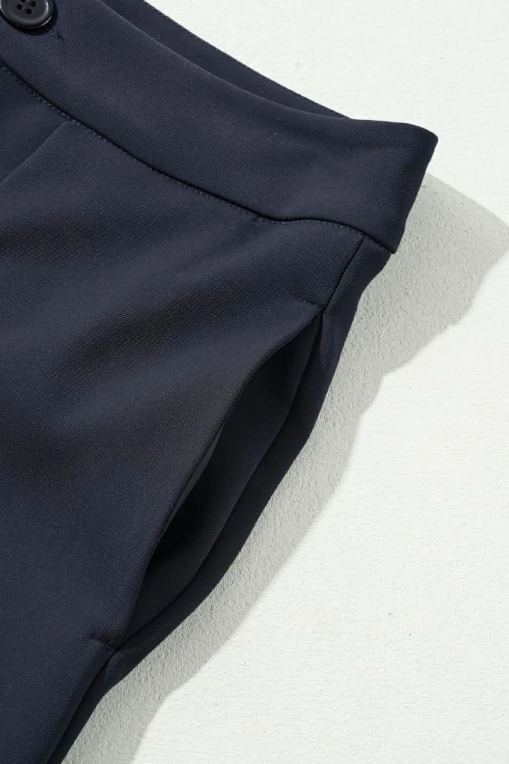 Best Dear-Lover Dual Buttoned High Waist Pleated Wide Leg Pants Dirty blue