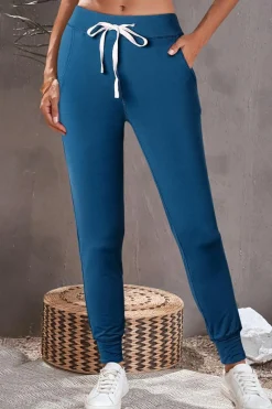 Best Dear-Lover Drawstring Waist Pocketed Joggers Sail Blue