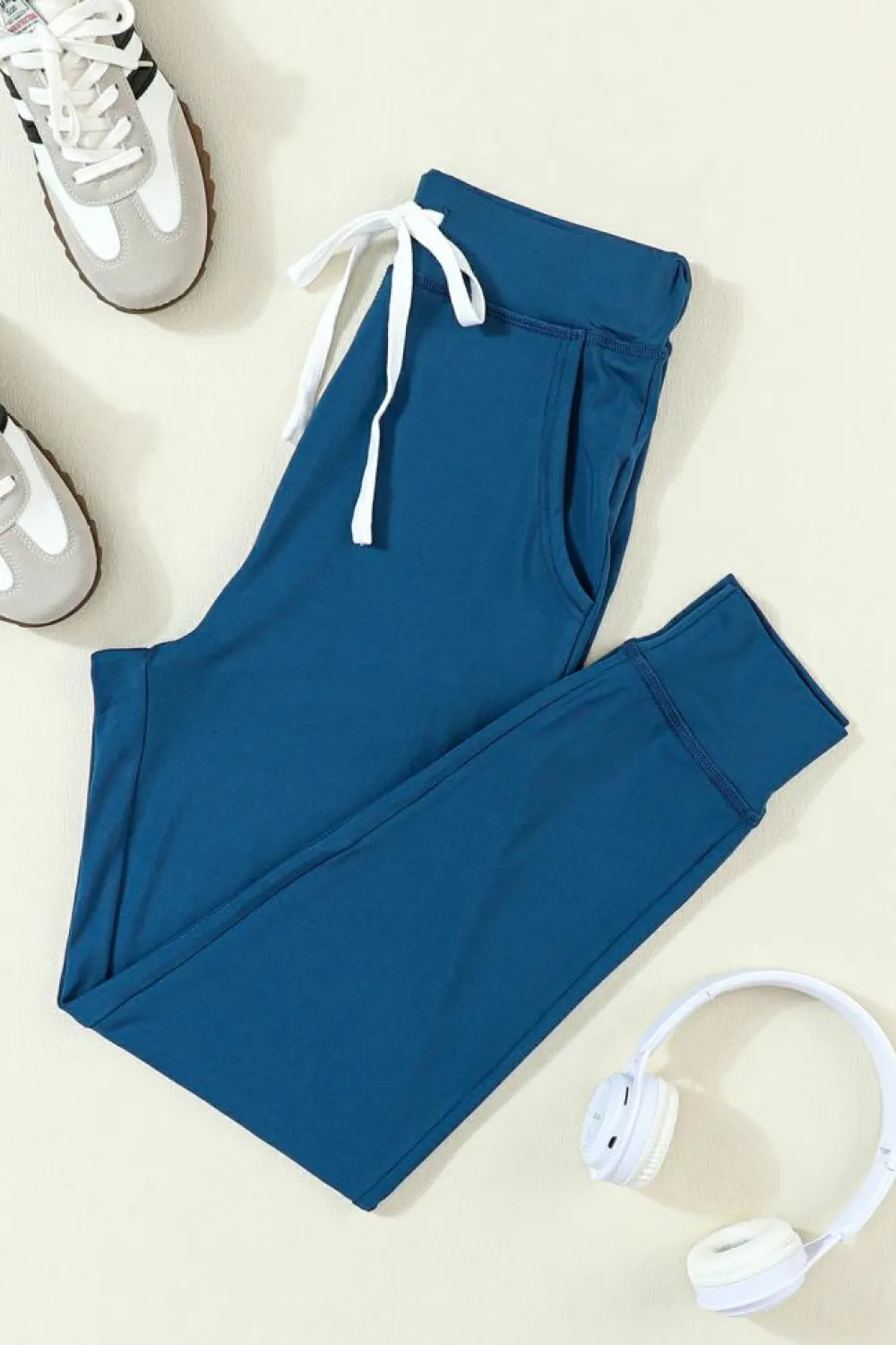 Best Dear-Lover Drawstring Waist Pocketed Joggers Sail Blue