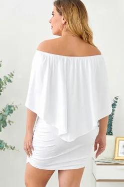 Online Dear-Lover Dressing Layered Mini Poncho Dress White