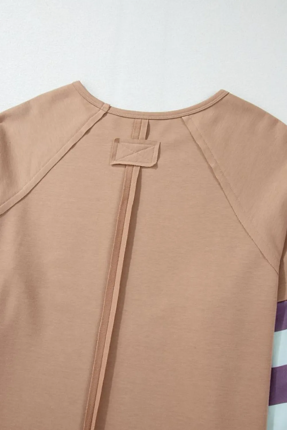 New Dear-Lover Flower Patchwork Raglan Sleeve Exposed Seam Oversized Top DUNE