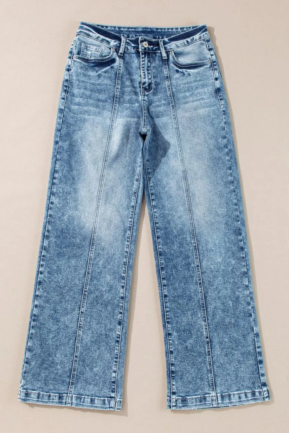 Hot Dear-Lover Central Seamed Wide Leg High Waist Jeans Dusk Blue