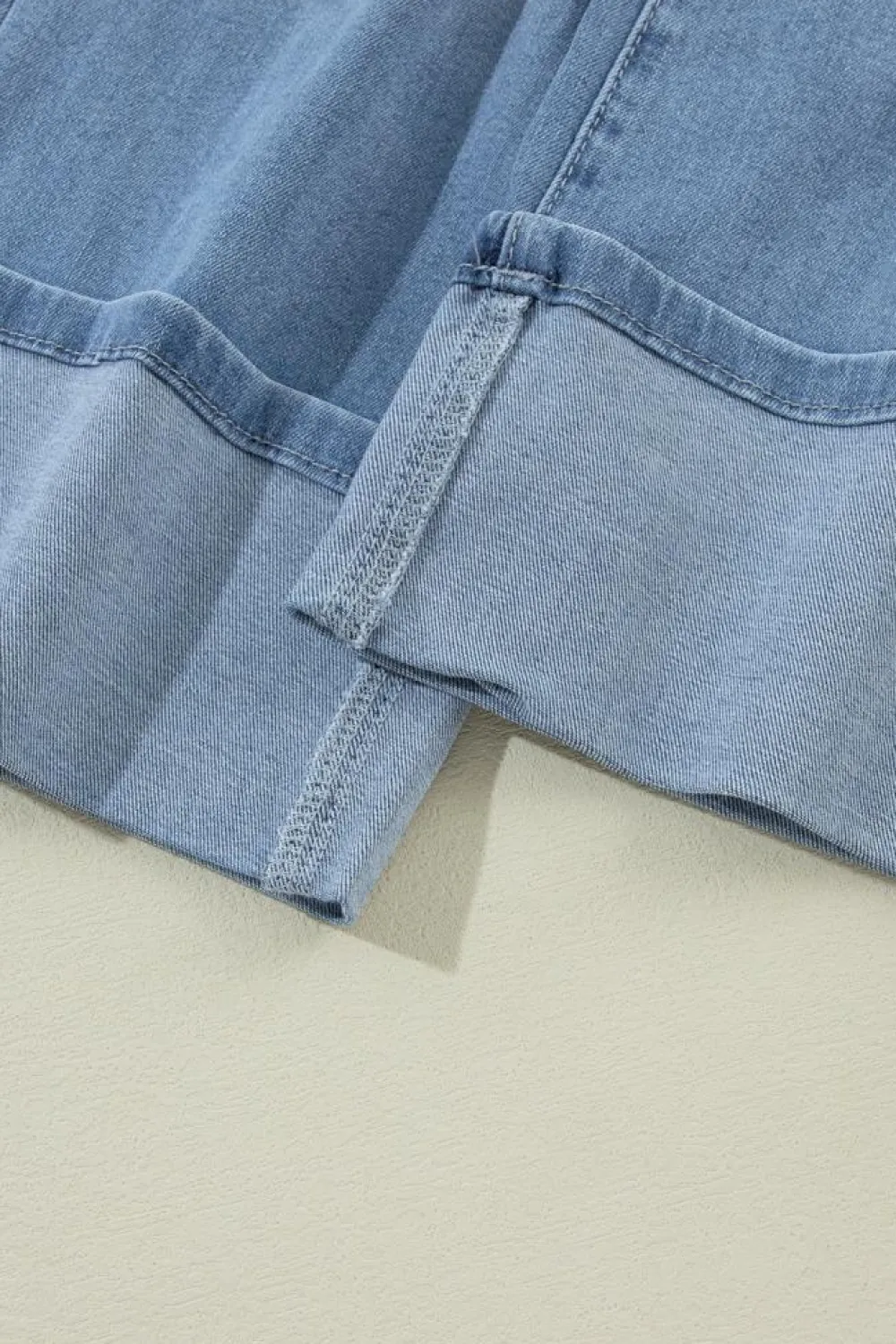 Fashion Dear-Lover High Rise Asymmetric Button Zip Fly Ripped Jeans Dusk Blue