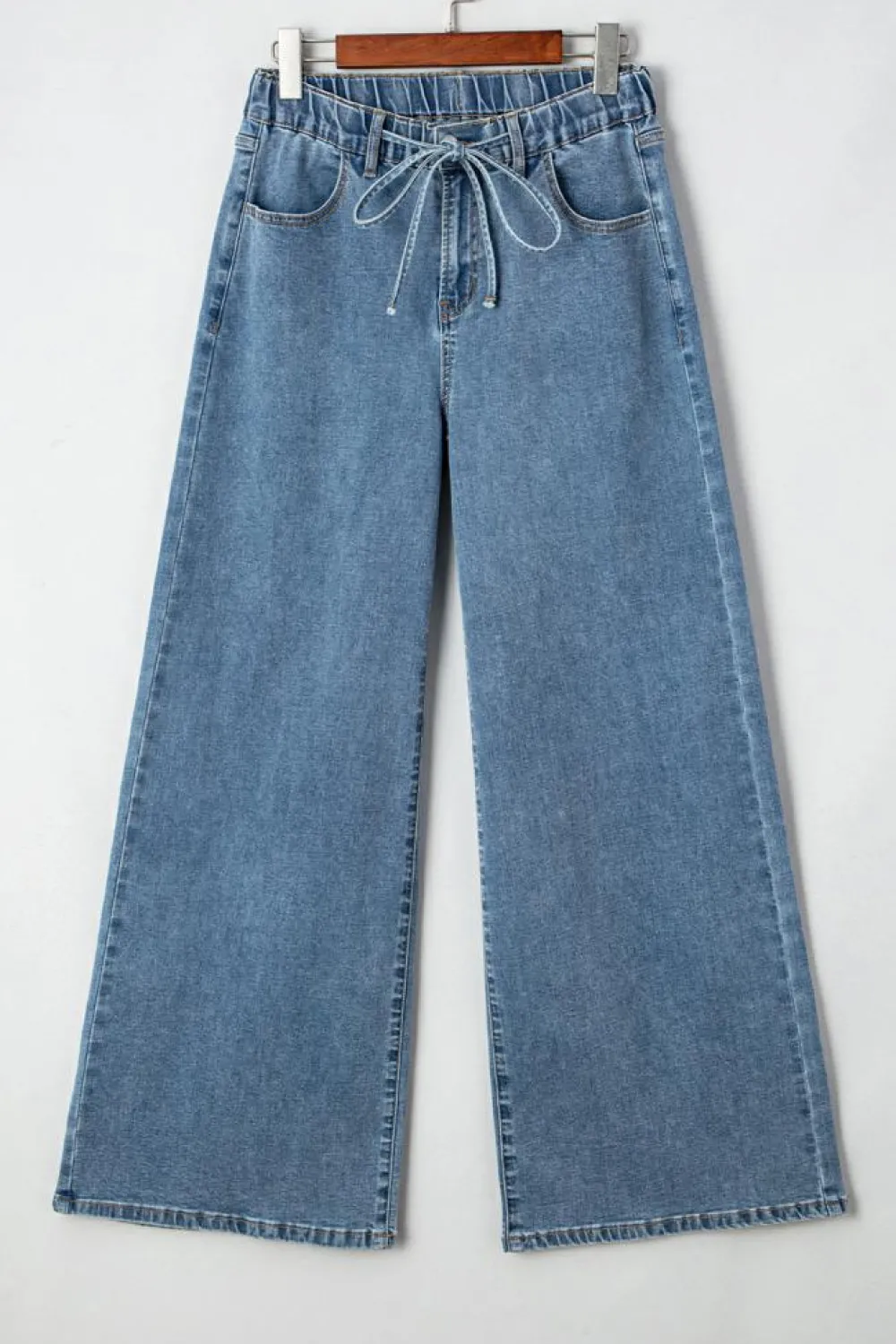 Clearance Dear-Lover Medium Wash Super Wide Leg Denim Pants Dusk Blue