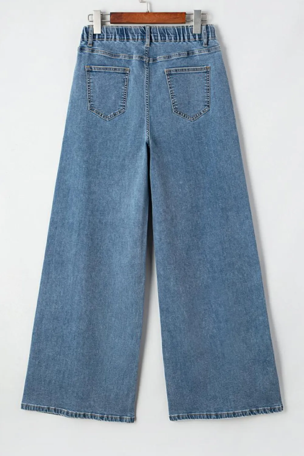 Clearance Dear-Lover Medium Wash Super Wide Leg Denim Pants Dusk Blue