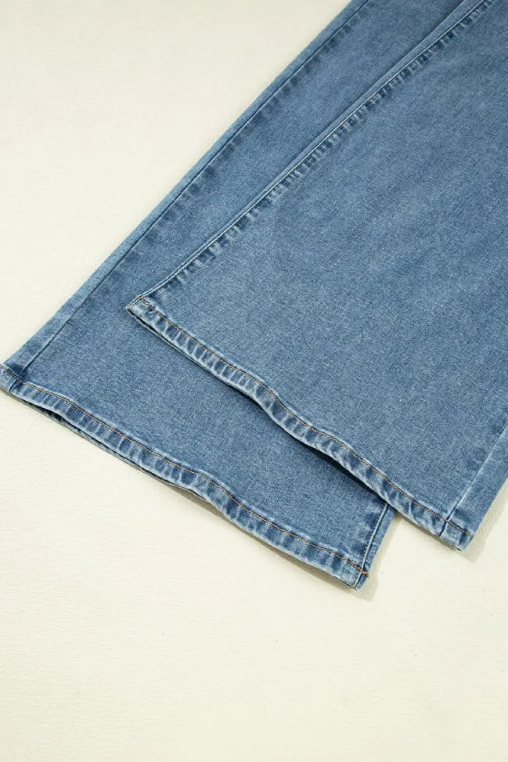 Clearance Dear-Lover Medium Wash Super Wide Leg Denim Pants Dusk Blue