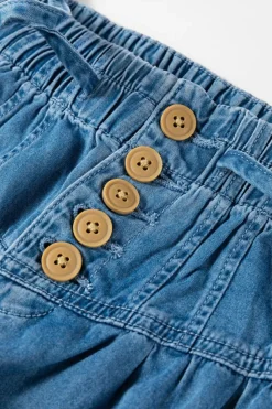 Online Dear-Lover Mineral Wash Button Fly Waist Wide Leg Jeans Dusk Blue