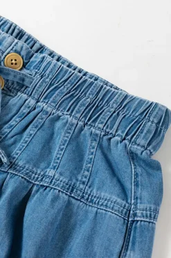 Online Dear-Lover Mineral Wash Button Fly Waist Wide Leg Jeans Dusk Blue