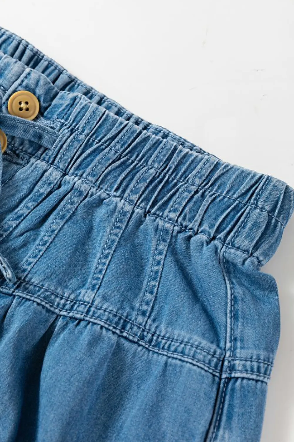 Online Dear-Lover Mineral Wash Button Fly Waist Wide Leg Jeans Dusk Blue