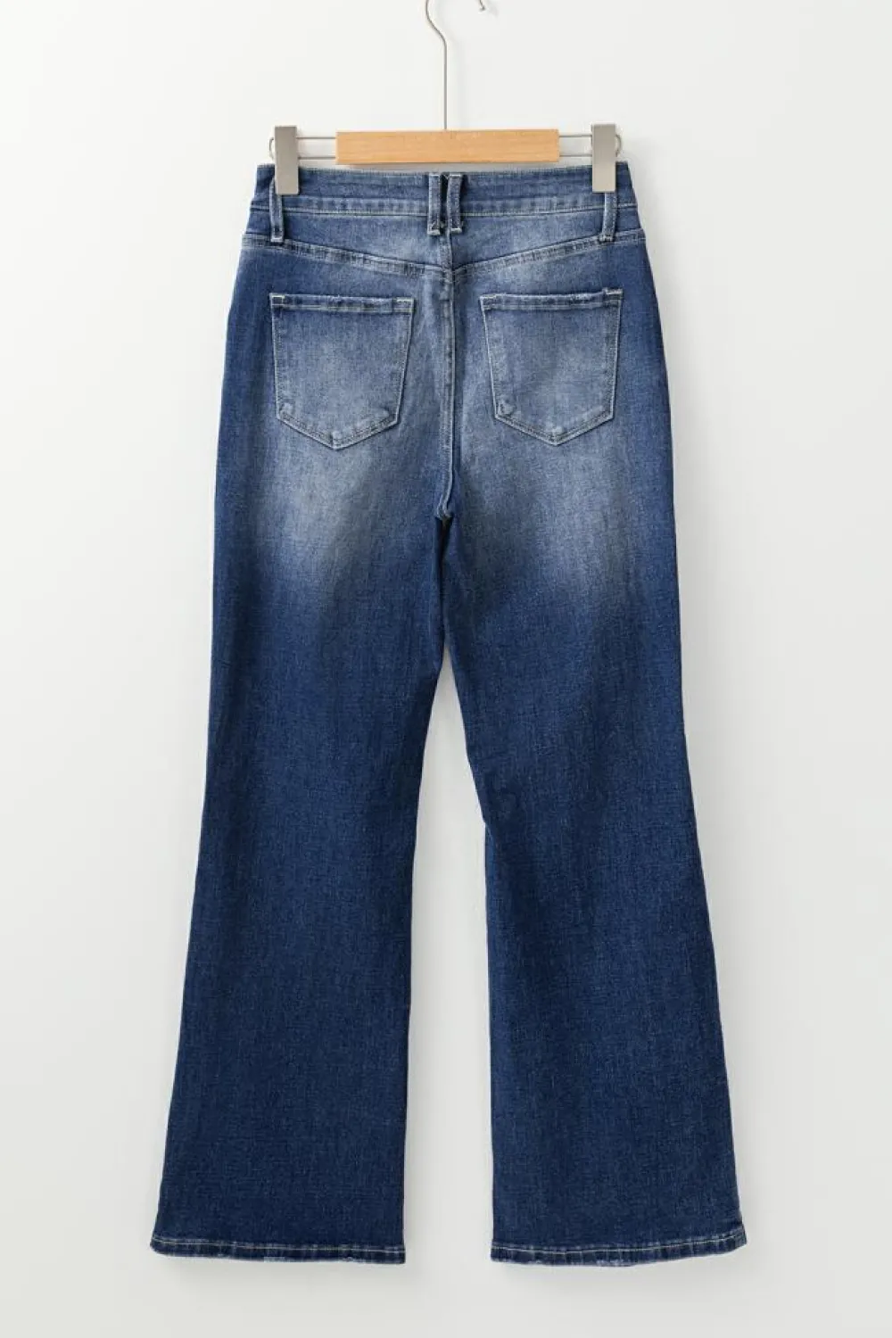 Clearance Dear-Lover Mineral Wash High Rise Ripped Jeans Dusk Blue