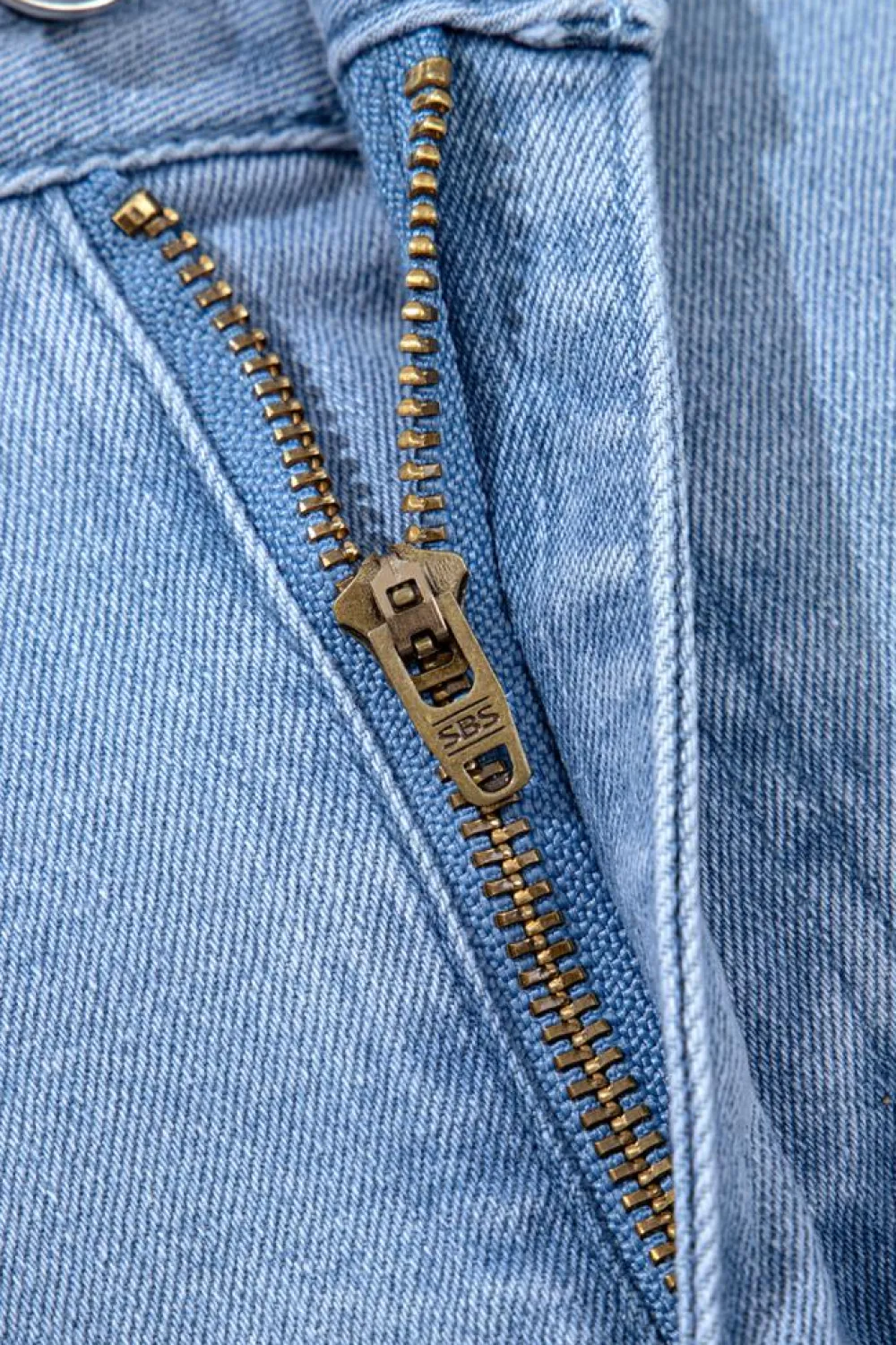 Discount Dear-Lover Pleated Patchwork Wide Leg Lightweight Denim Shorts Dusk Blue